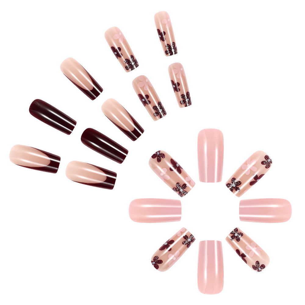 Künstlerisches Floral Gel Nagel Set Brehn
