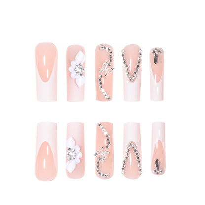 Elegantes dekoratives Druck-on-Nageldesign Brehn