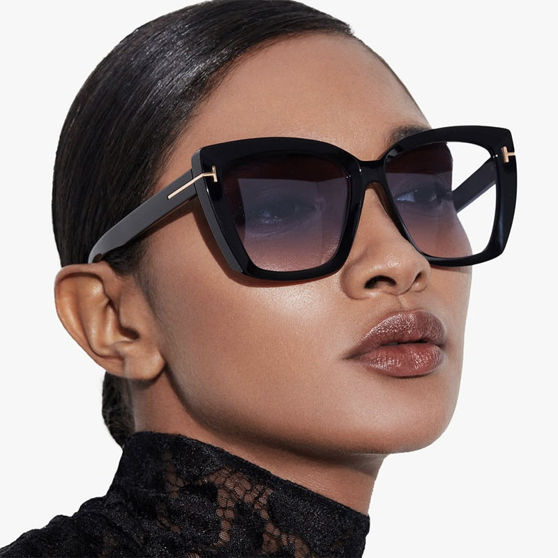 Damen große Sonnenbrille im modernen Design mit angesagtem Schildkrötenmuster Brehn