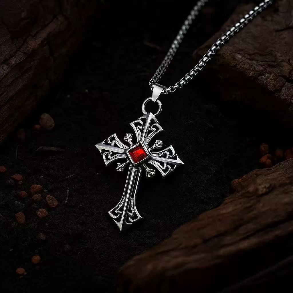 Gothic Cross Pendant Necklace Brehn
