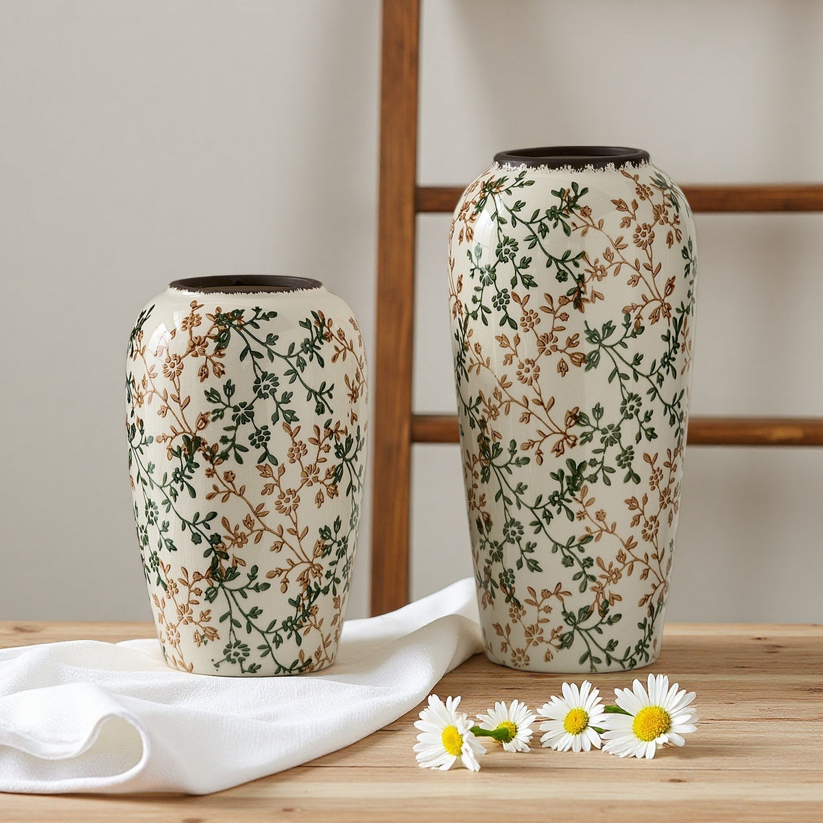 Florale Keramikvase Brehn