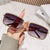 Damen elegante quadratische Sonnenbrille mit luxuriösem Strassrahmen Brehn