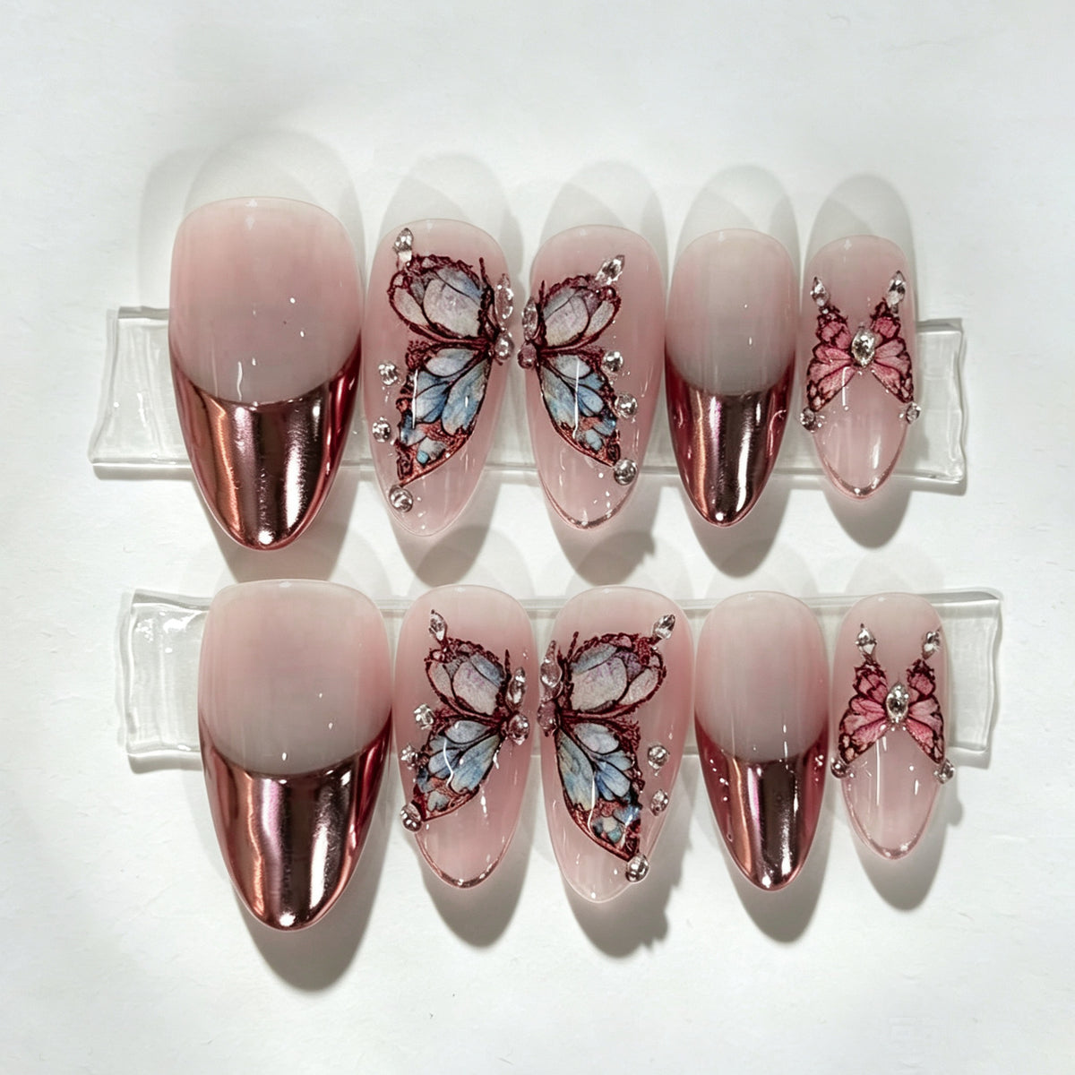 Dekoratives Schmetterling Press-On Nagelkunst Set Brehn