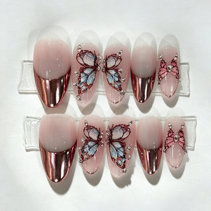 Dekoratives Schmetterling Press-On Nagelkunst Set Brehn