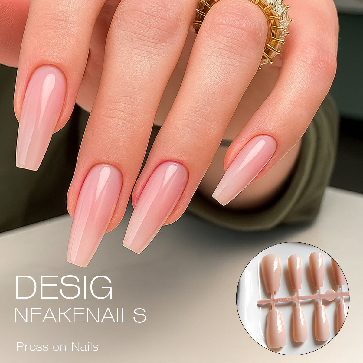 Elegante Lange Press-On Nagelverlängerungen Brehn