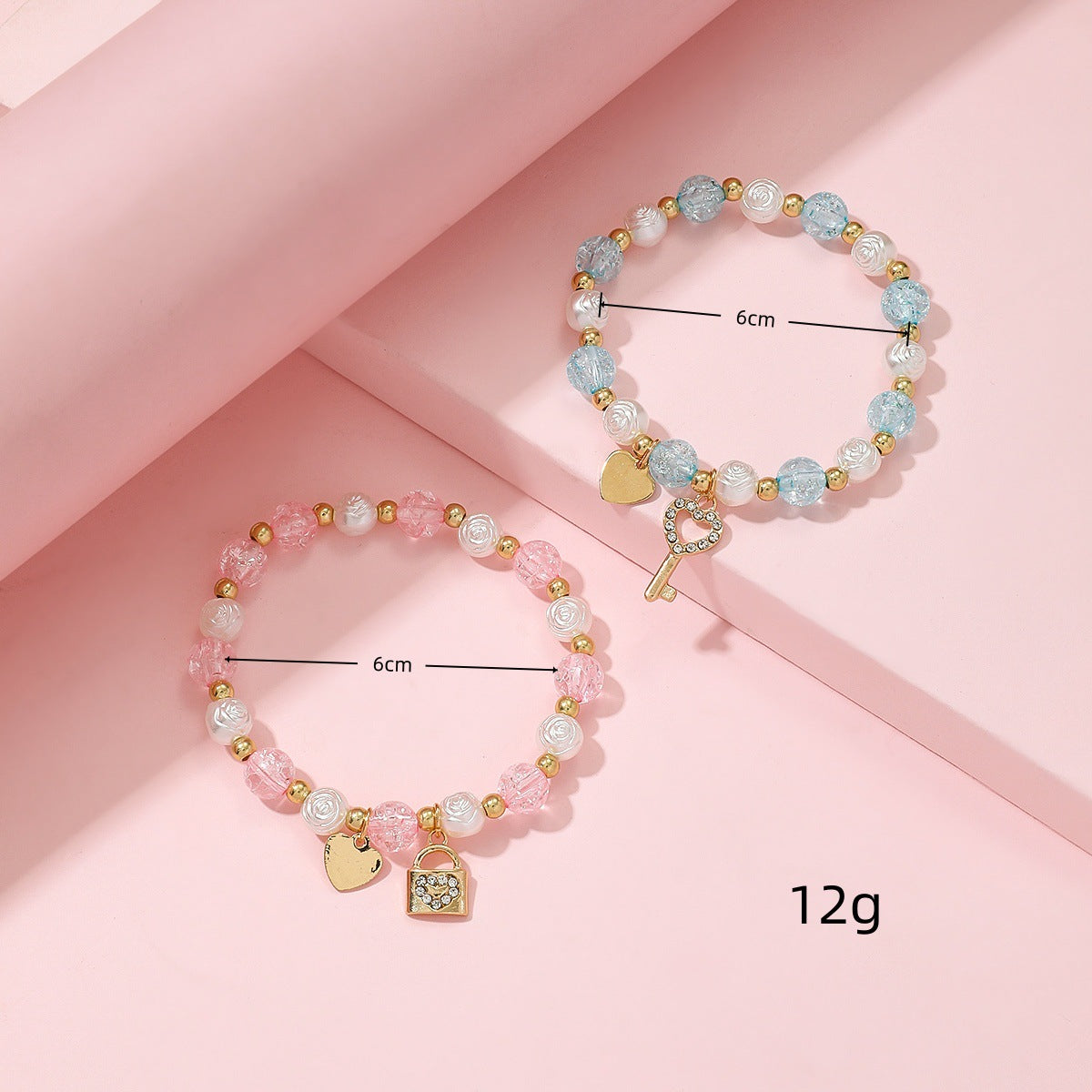Verspieltes Armbandset mit Herz- und Schlüsseldesign Brehn