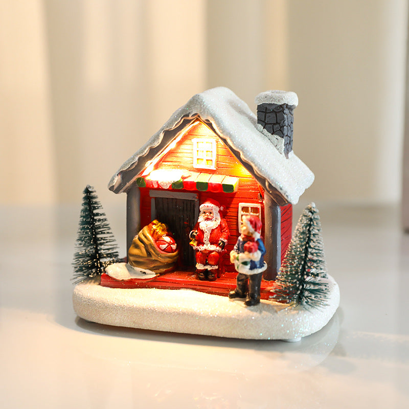 LED beleuchteter Weihnachts Cottage Figurine Brehn