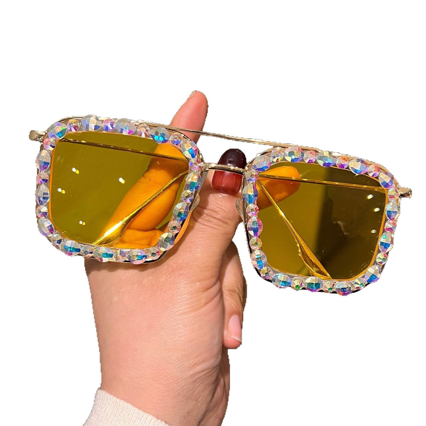 Damen Exklusive Sonnenbrille mit Kristallbesatz Brehn