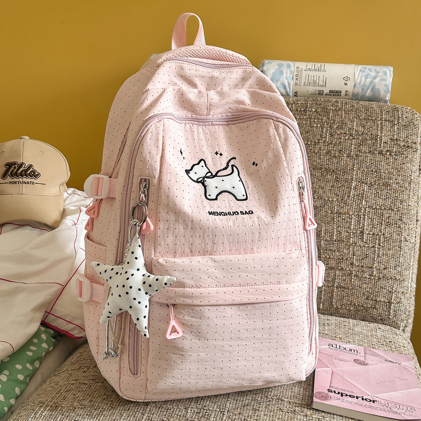 Lustiger, cartoon-inspirierter Schulrucksack