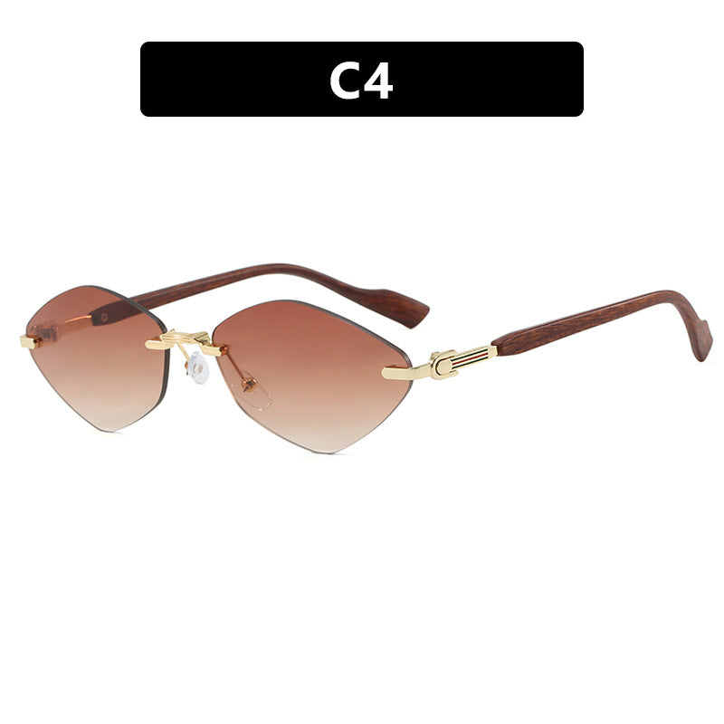 Damen geometrische Sonnenbrille mit luxuriösen Holzarmen und polarisierten Gläsern Brehn