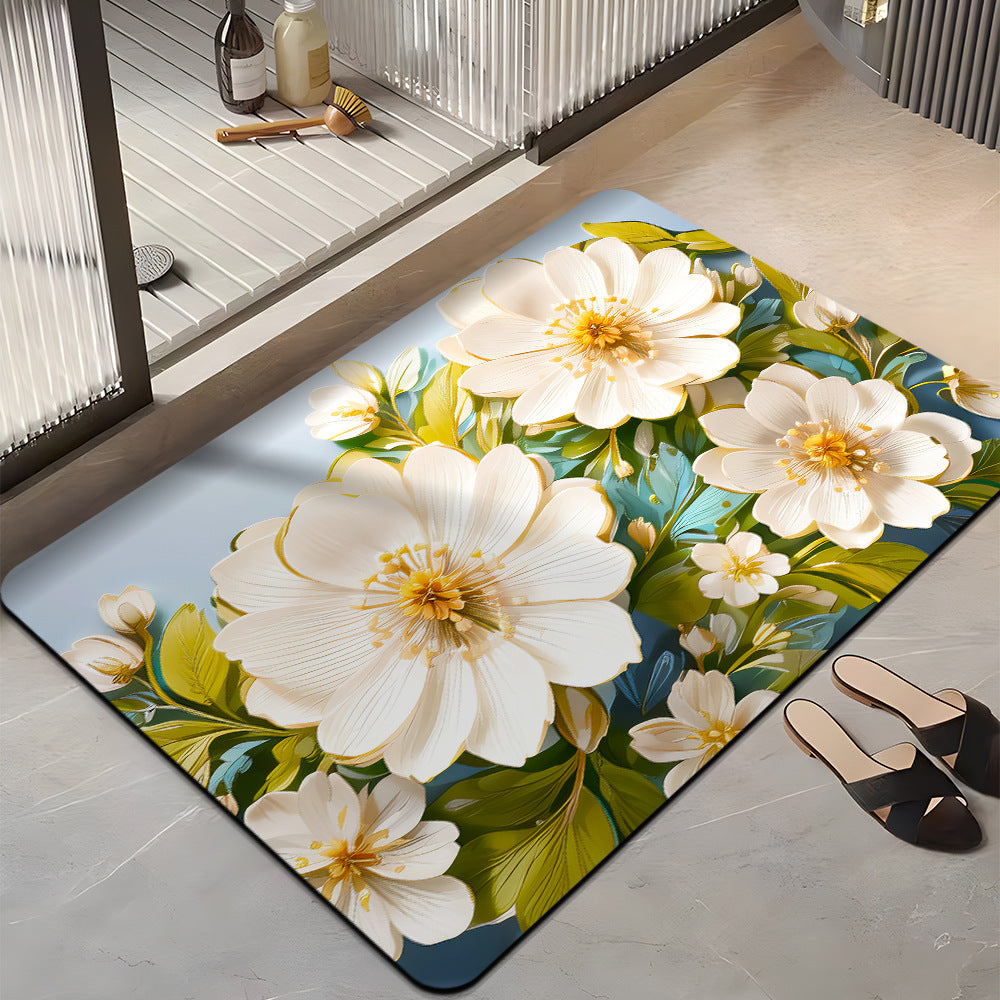Blumenmuster-Plüsch-Badmatte Brehn