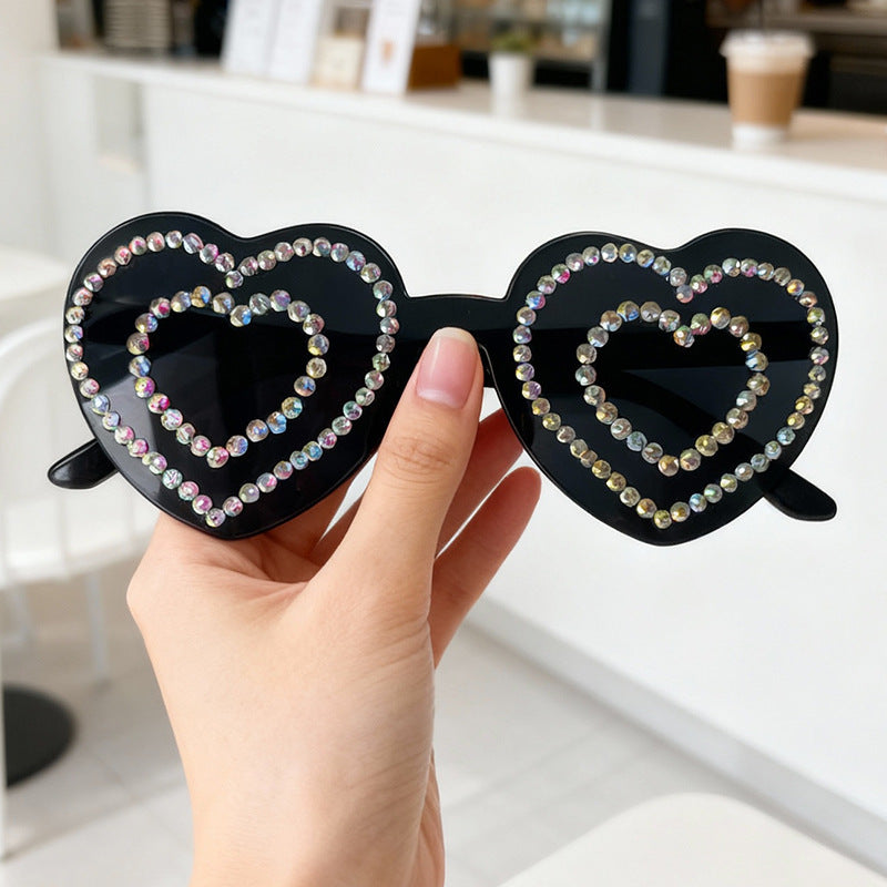 Rhinestone-beschichtete herzförmige Sonnenbrille Brehn 1787141238