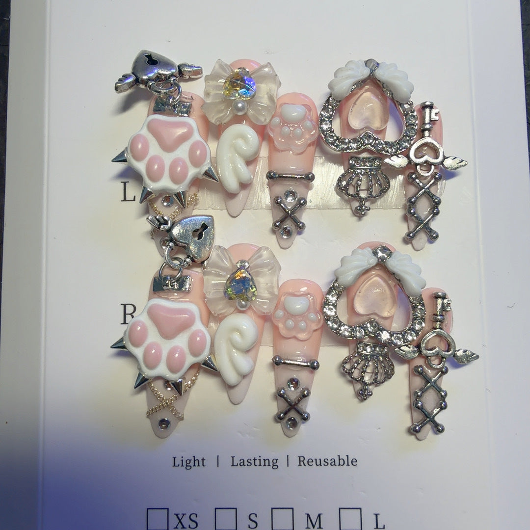 Verspielt Thematisches Dekoratives Press-On Nail Set