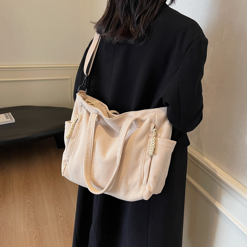 Multi-Pocket Canvas Tote Bag Brehn