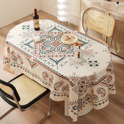 Wasserabweisende rechteckige Tischdecke mit Paisley-Muster und beschichteter Baumwolloptik Brehn