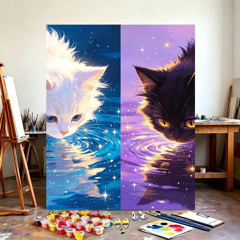 Mystische Katzen-Themen-Leinwandkunst Brehn