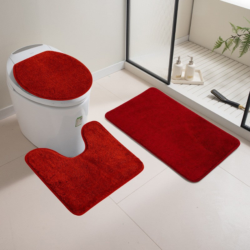Weiches Plüsch-Badezimmermatten-Set
