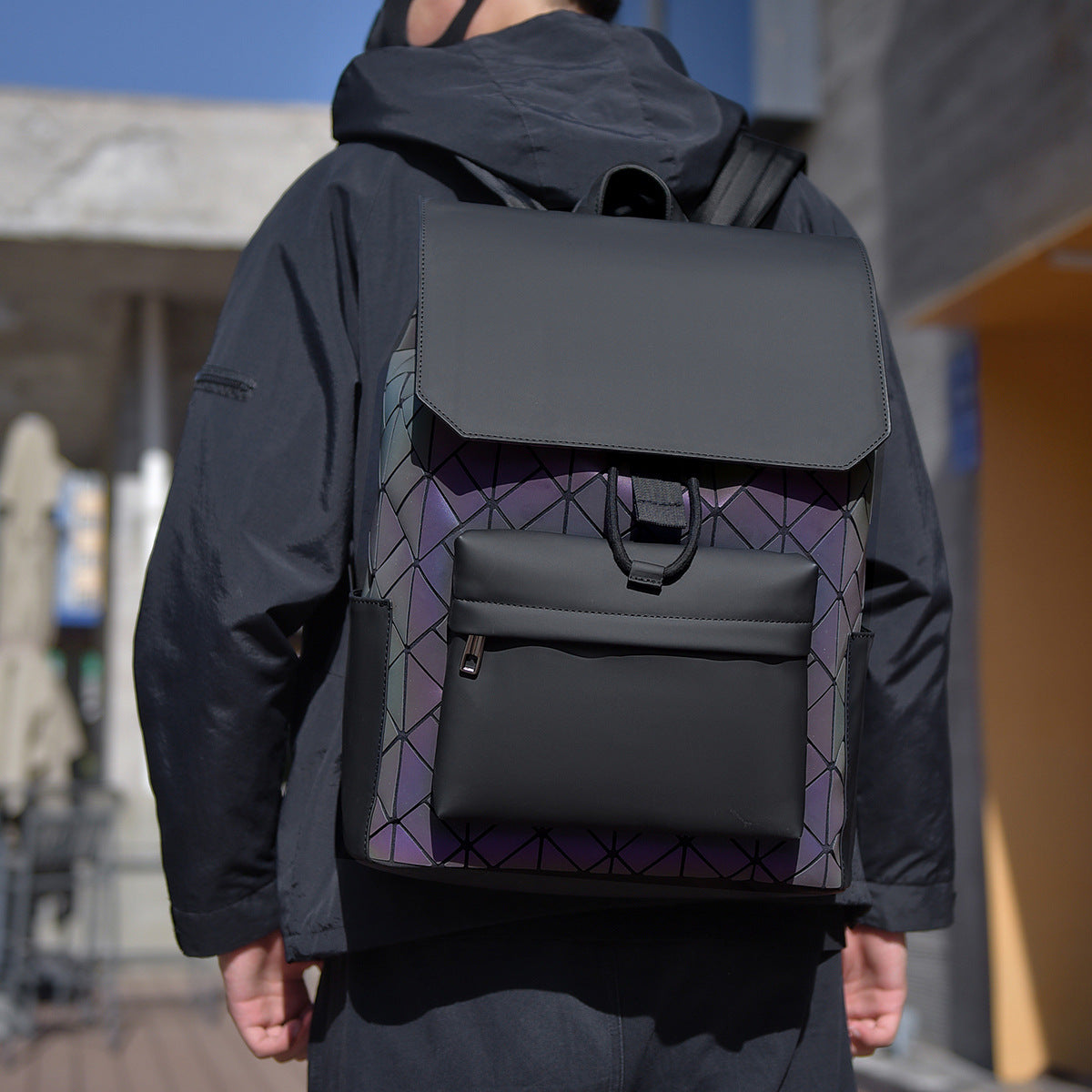 Trendiger geometrischer Druck-Rucksack Brehn