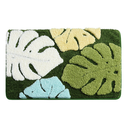 Blattdesign Plüsch Badezimmermatte Brehn
