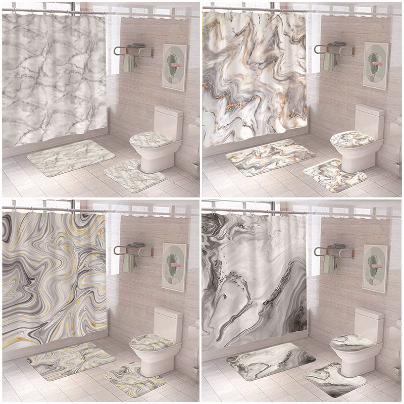 Elegantes Marmor-Muster Badezimmermatten-Set Brehn