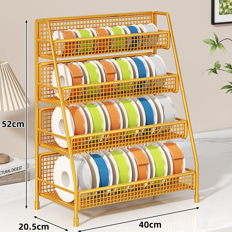 Vierstufiger Desktop-Band- und Klebeband-Organizer-Rack