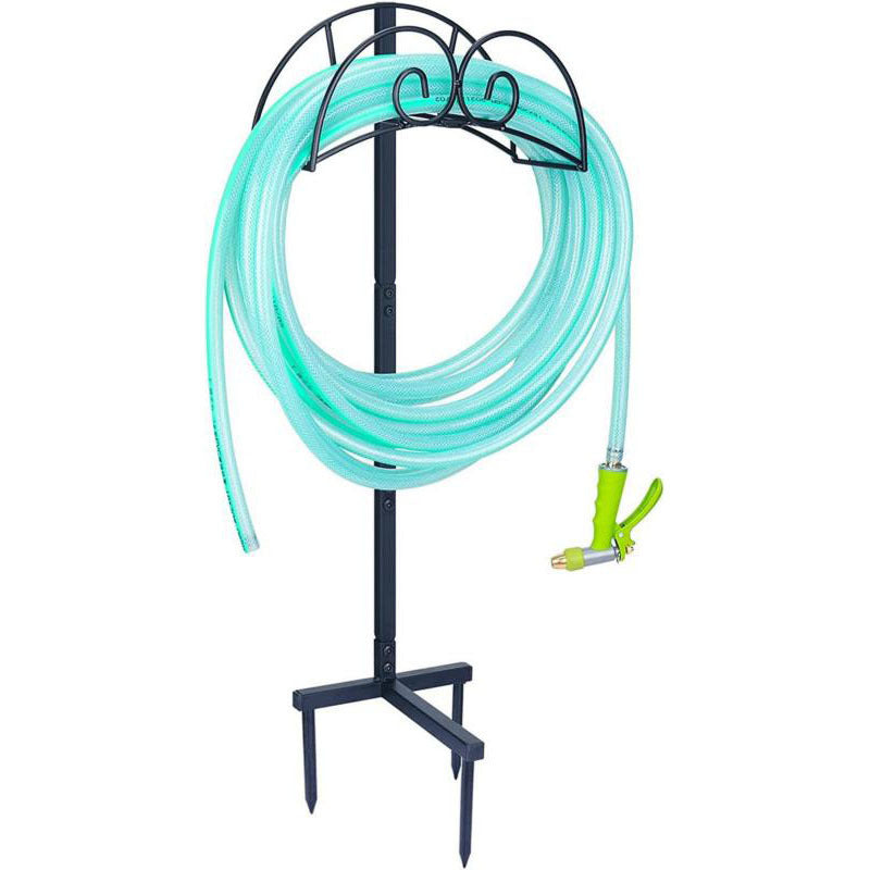 aufwendiger schmiedeeiserner gartenwasserschlauchständer mit rostfreier pulverbeschichteter Oberfläche Brehn