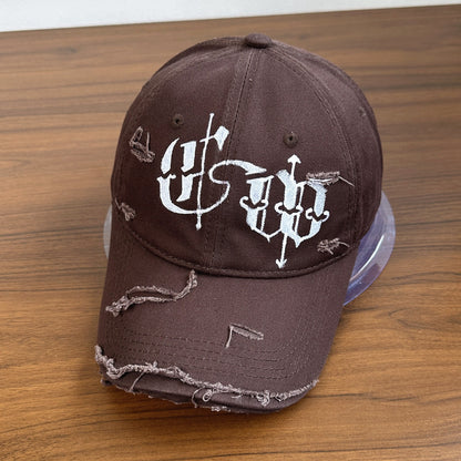 Herren Distressed Graphic Bestickte Mütze Brehn