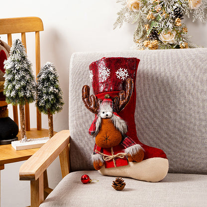 Festlicher Weihnachtsstrumpf mit Rentiermotiv Brehn