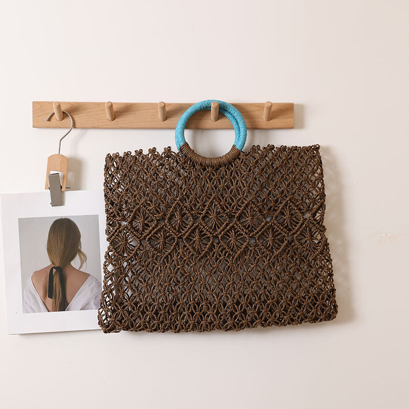 Damen Handgefertigte Strandtasche mit auffälligem Ringgriff Brehn