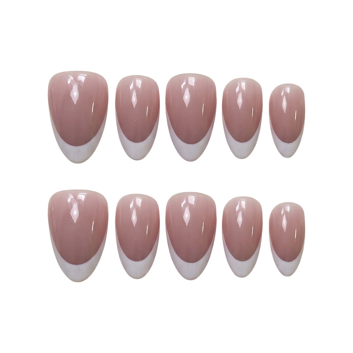 Elegante French Tip Druck-Nägel 1790732149
