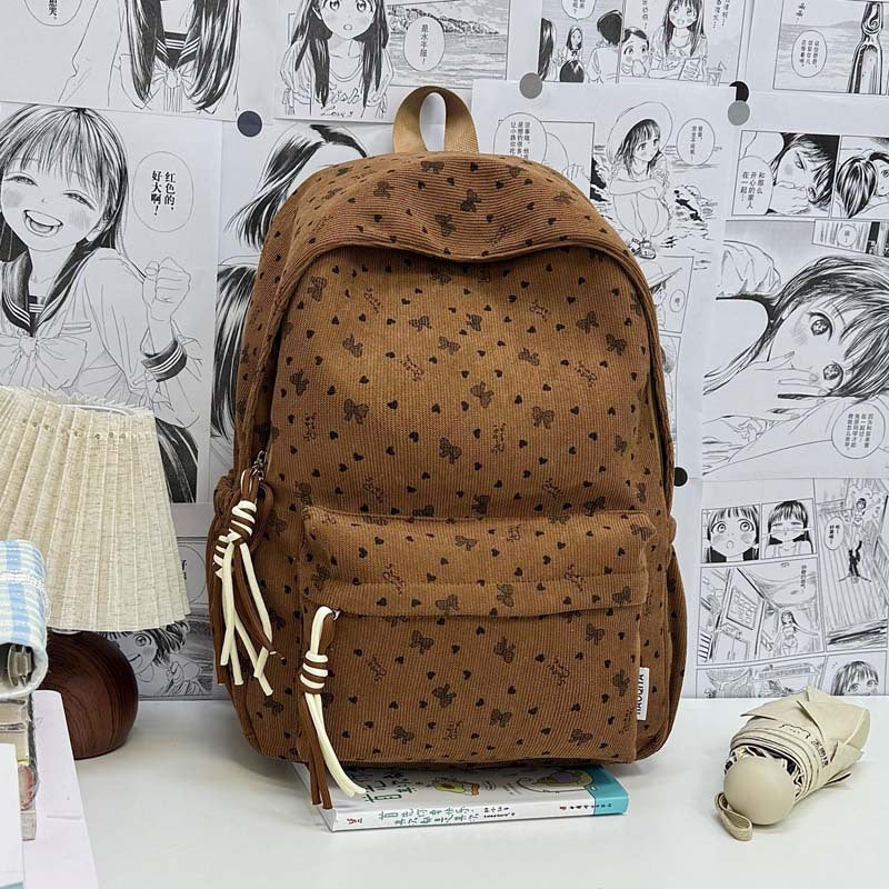 Lässiger gemusterter Stoff Schulrucksack