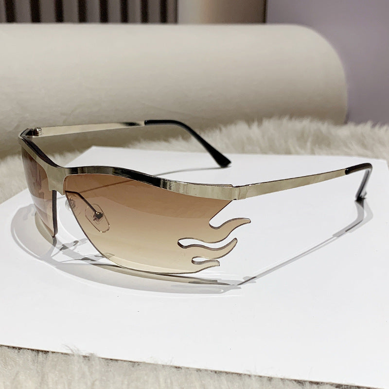 Damen futuristische Sonnenbrille mit elegantem transparente Rahmen Brehn