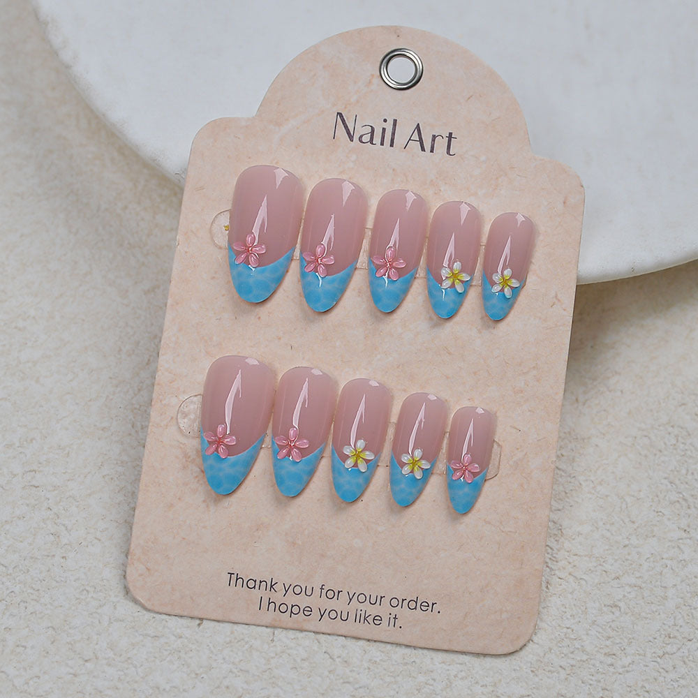 Floral Print Press-On Nail Set Brehn