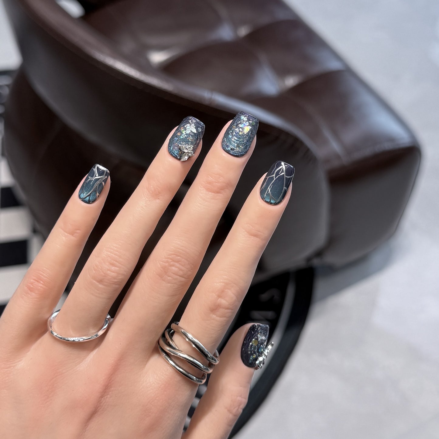 Galaxy-Themen-Nagelkunst-Verlängerungen Brehn