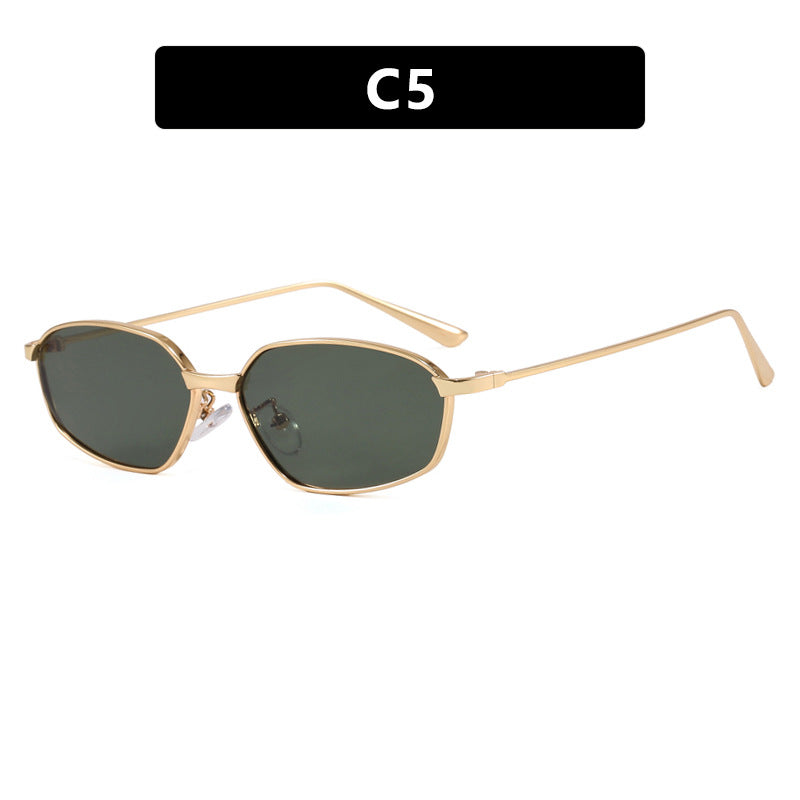 Damen geometrische Sonnenbrille mit schützendem UV-Filter und minimalistischem Metallrahmen Brehn