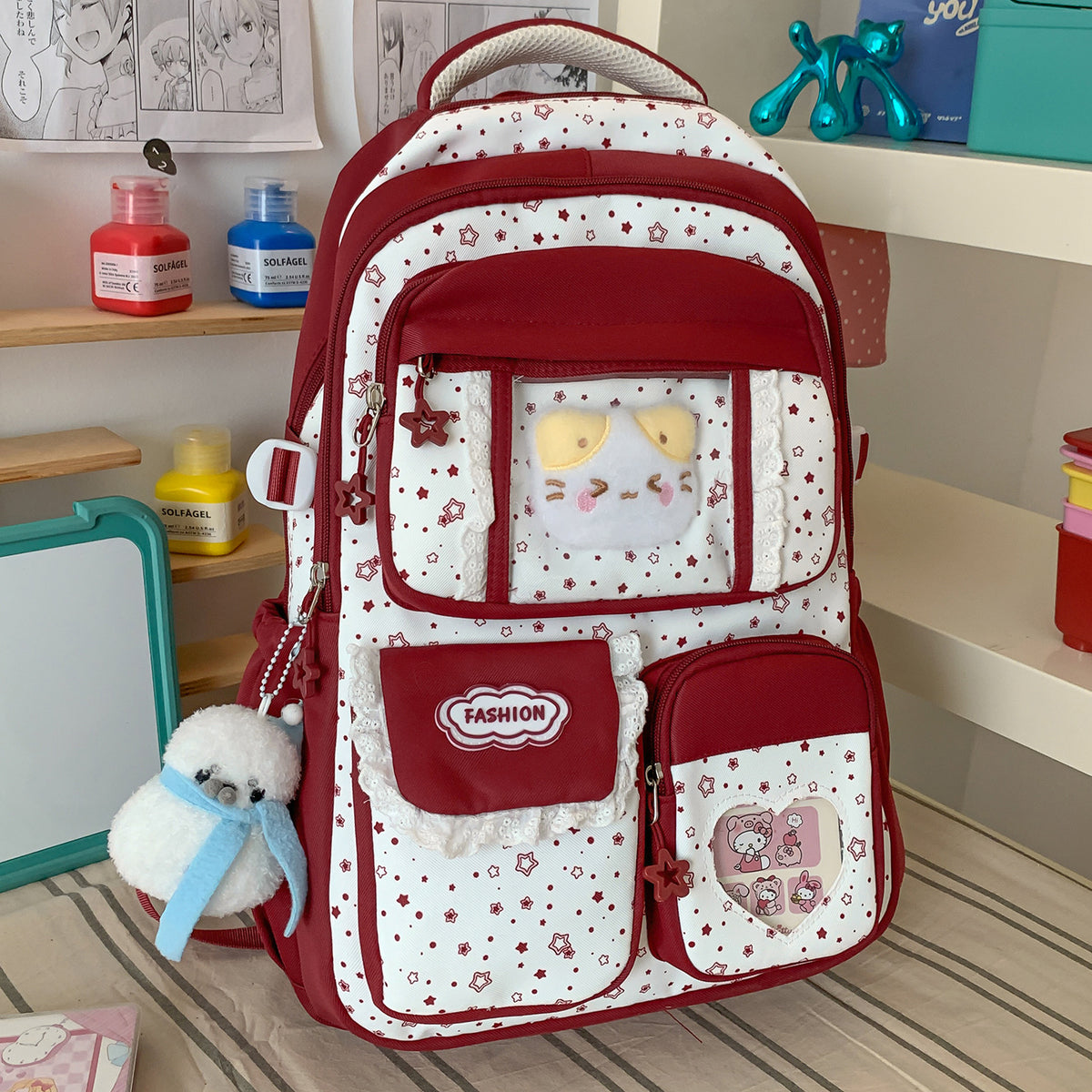 Stylische Sternen-Print Freizeit-Rucksack Brehn