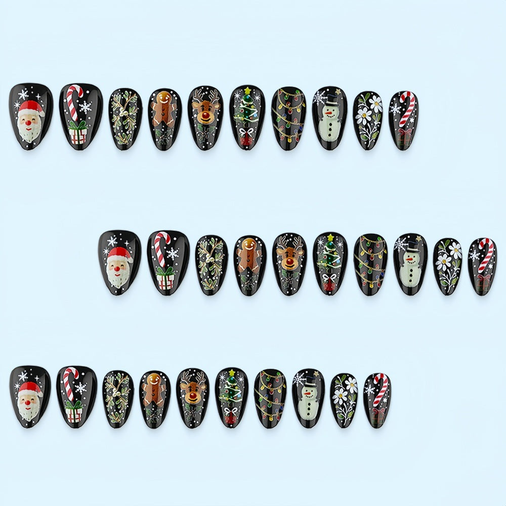 Kunstnagel-Set mit Weihnachtsmotiven Brehn