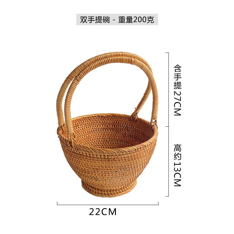 Damen Handgefertigter Rattan-Korb Brehn