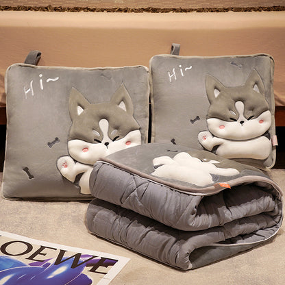 Plüsch Hunde Kissen und Decke Set Brehn