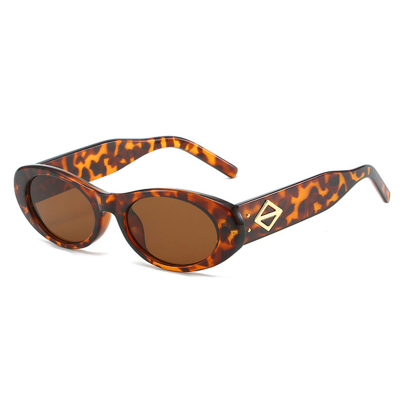 Vintage-inspirierte ovale Fassung Sonnenbrille Brehn