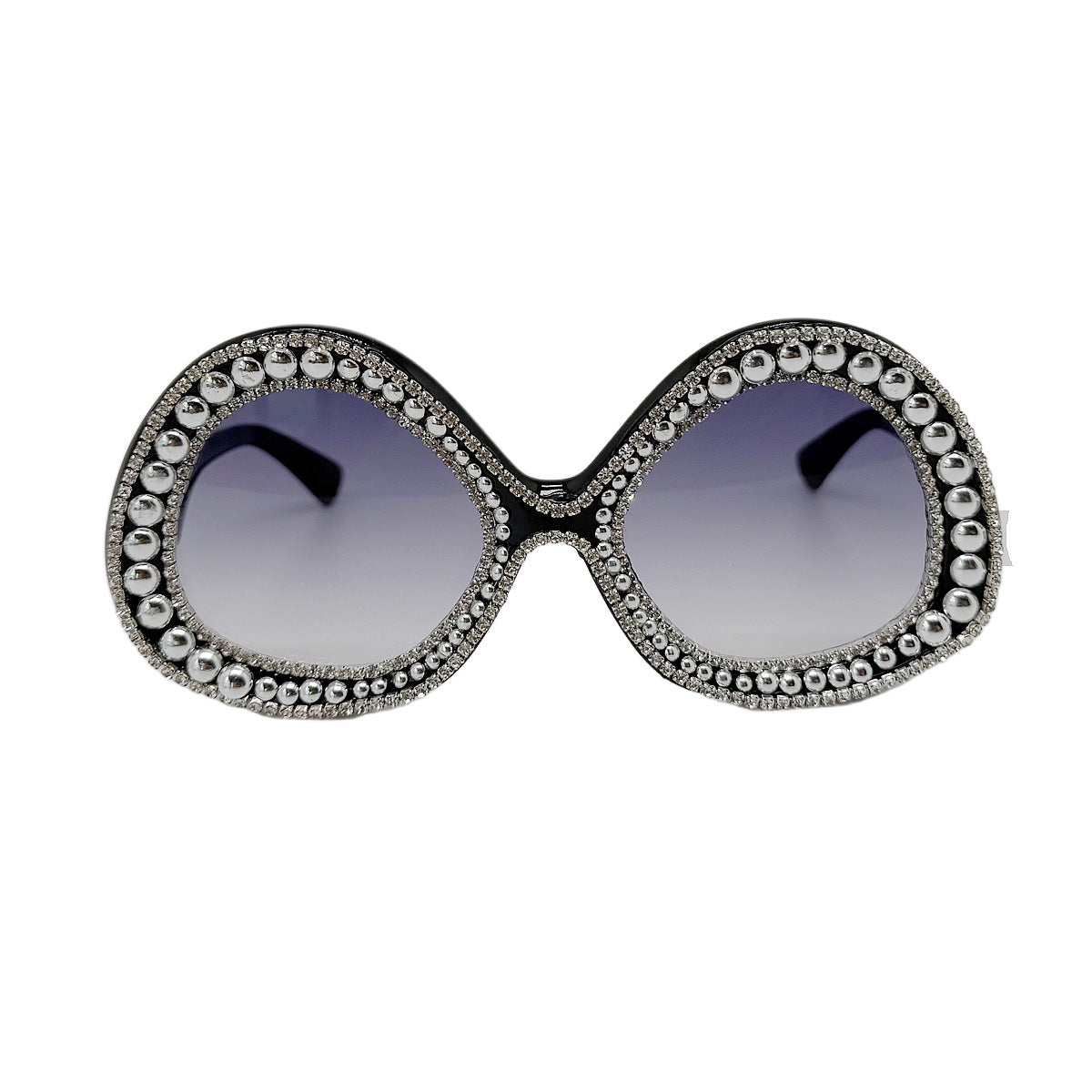 Damen Glamouröse Statement-Sonnenbrille mit funkelndem Kristallrahmen Brehn