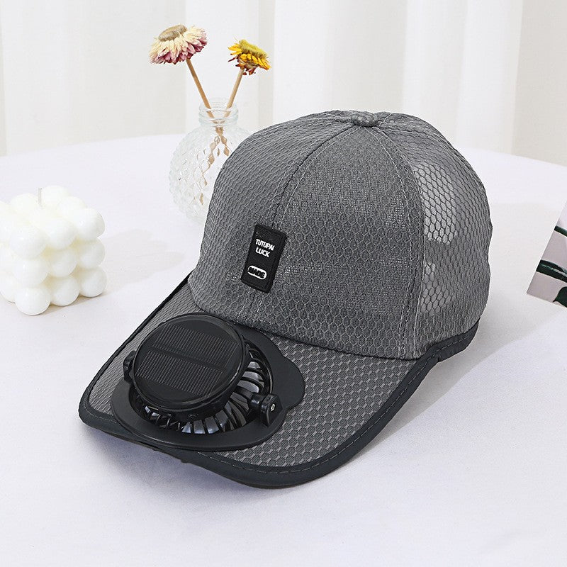 Solarbetriebenes Fan-Cap mit integriertem Ventilator und atmungsaktivem Mesh Brehn