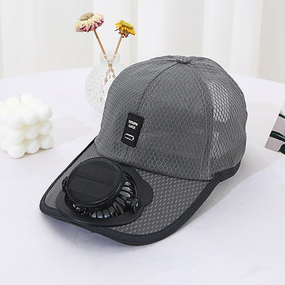 Solarbetriebenes Fan-Cap mit integriertem Ventilator und atmungsaktivem Mesh Brehn