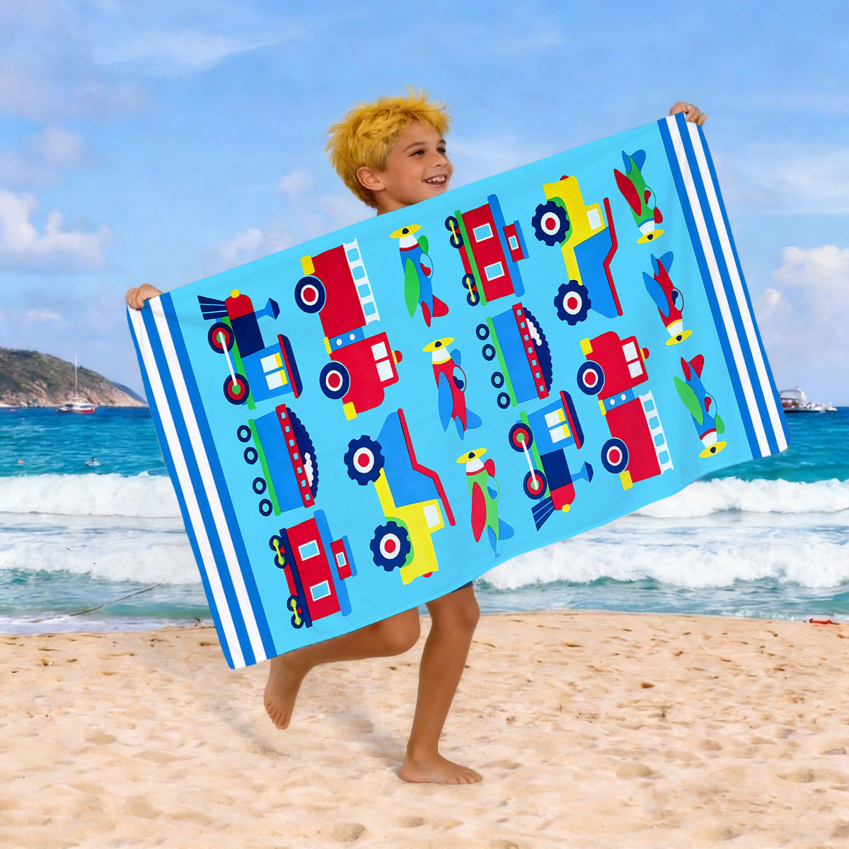 Strandtuch mit buntem Pferdemotiv Brehn