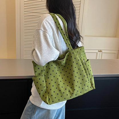 Geräumige Pünktchen-Canvas-Tasche