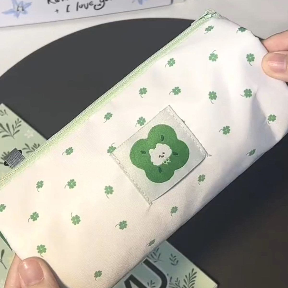 Spaß Blütendesign Reißverschluss Tasche