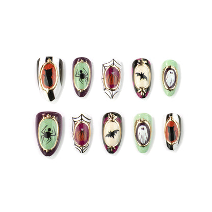 Dekoratives Halloween-Themen Press-On Nagelkunst-Set Brehn