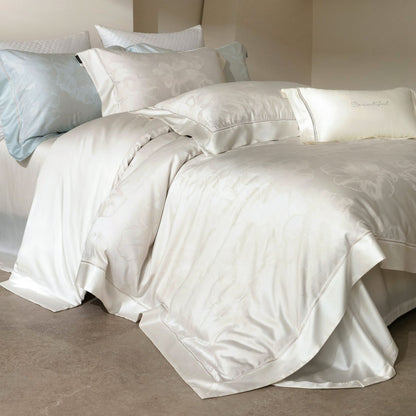 Luxus Floral Jacquard Sateen Bettbezug Set