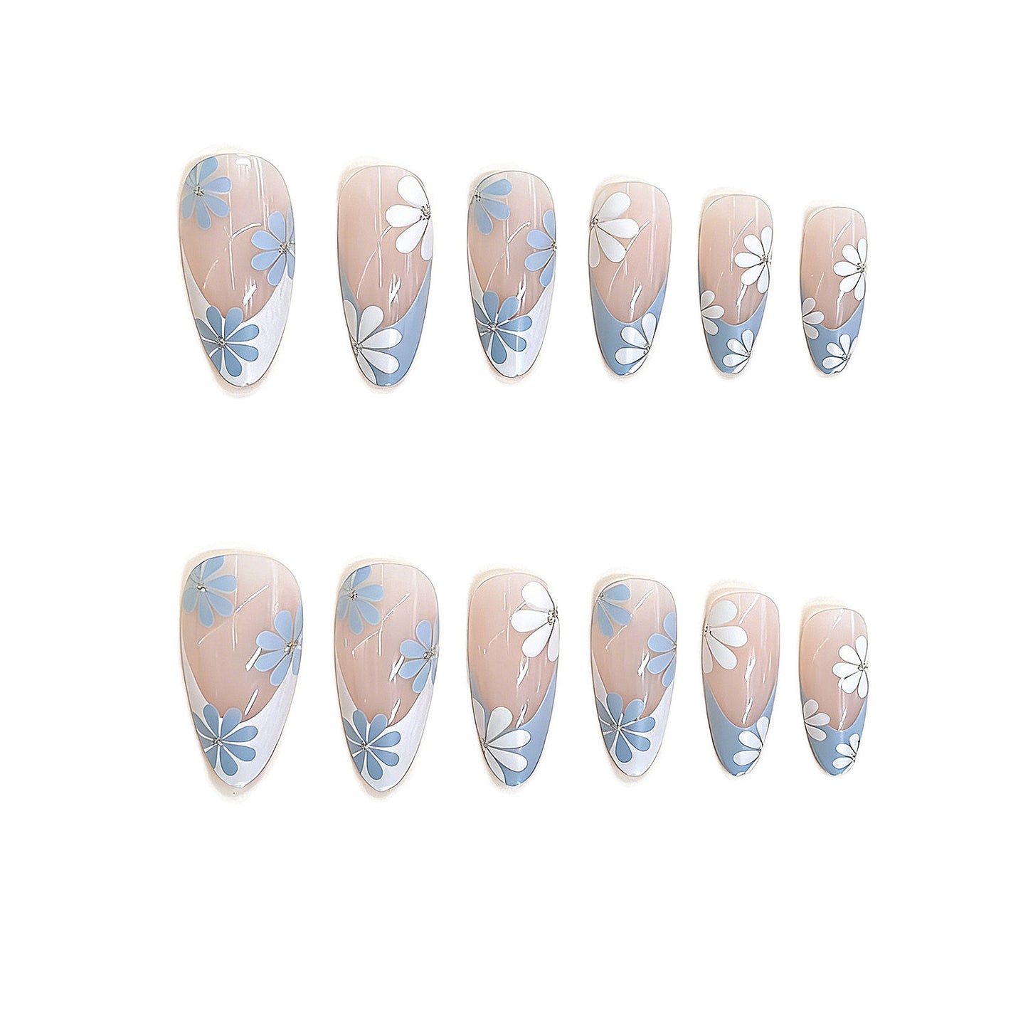 Florale Design Press-On Nagelset Brehn