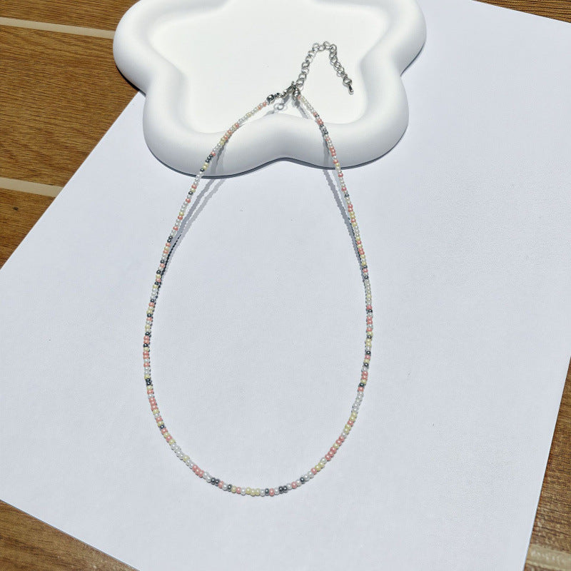 Handgefertigtes Perlen Choker Halsband Brehn